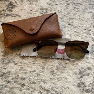 Ray Ban Sunglasses. Brown, metal, polarized.